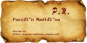 Paxián Madléna névjegykártya